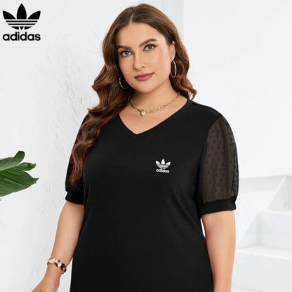 AD - Chic V-Neck T-Shirt with Puffed Sleeves
